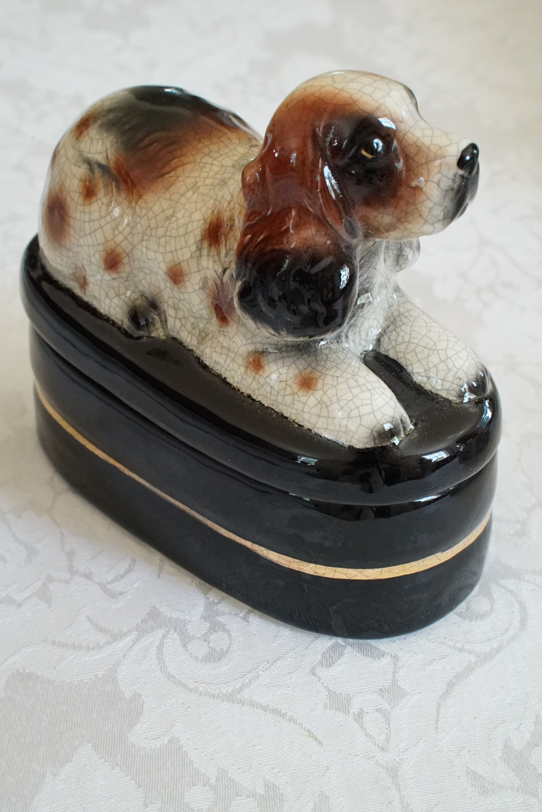 Vintage Spaniel Trinket Box