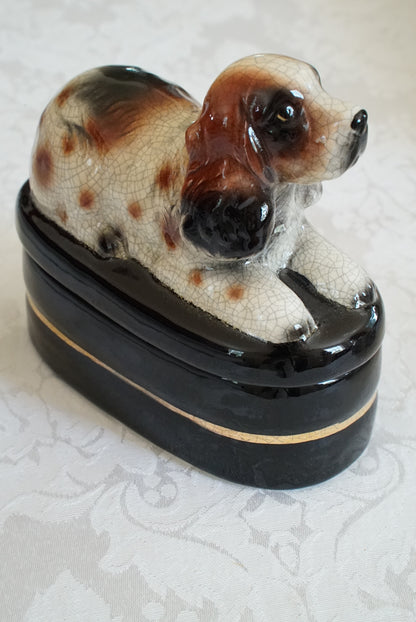 Vintage Spaniel Trinket Box