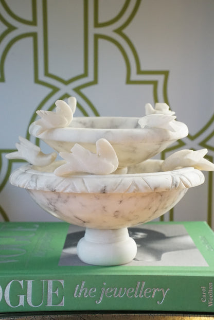Vintage Alabaster Birdbath