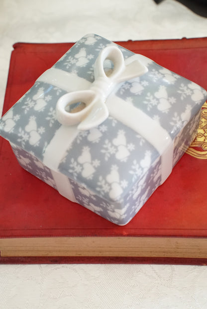 Vintage Porcelain Box with Bow