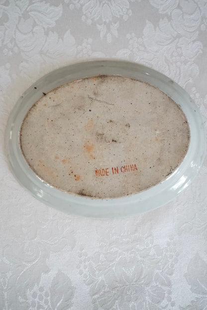 Antique Chinese Export Small Rose Canton Platter