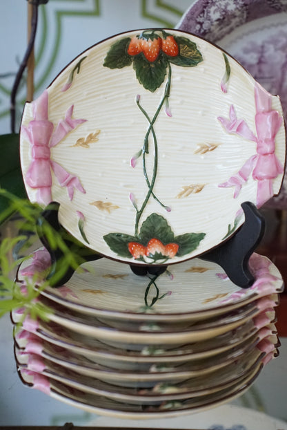 Pair of — Antique Wedgwood Majolica Strawberry Plates