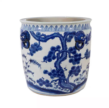 XL Blue and White Chinoiserie Four Season Planter