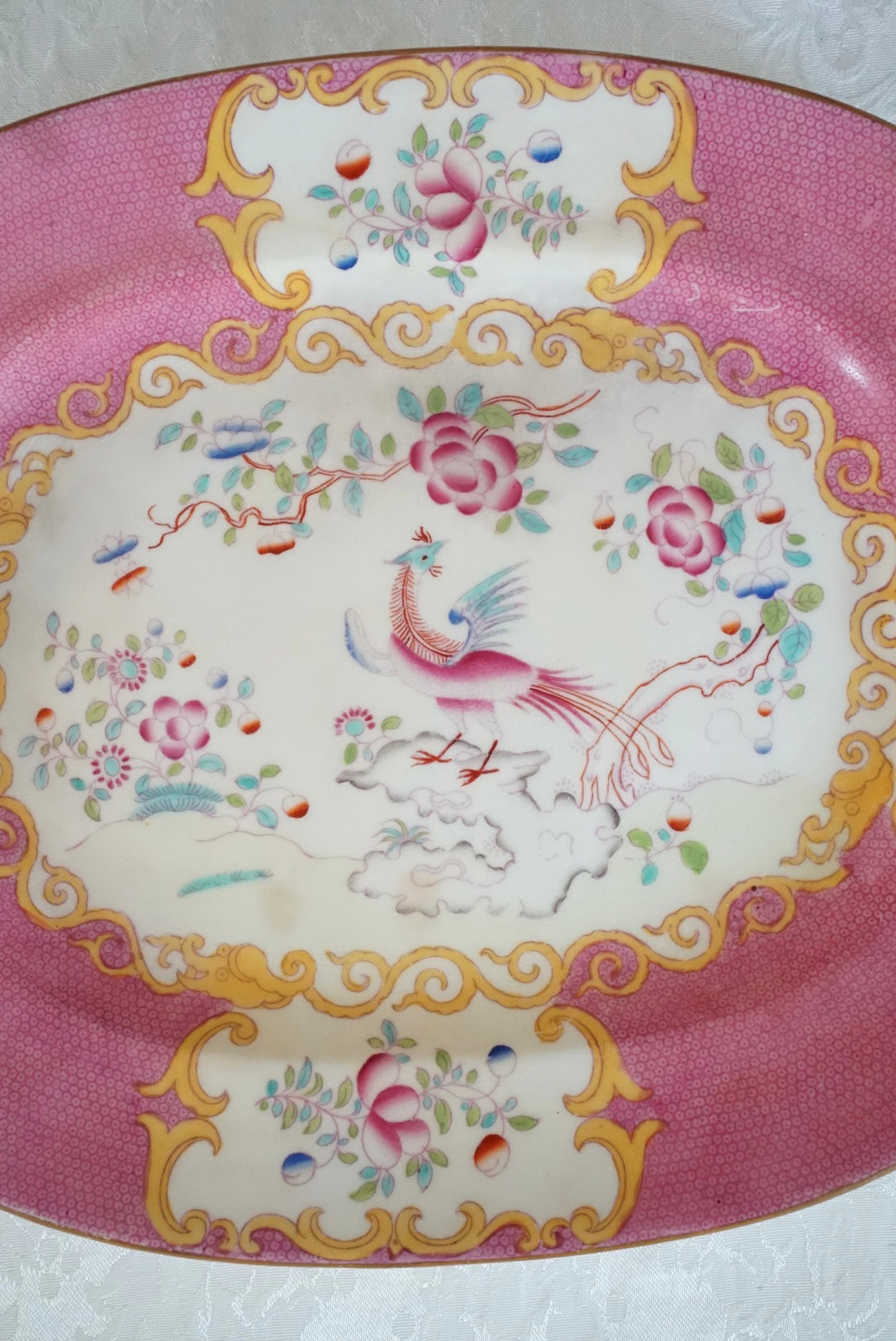 Minton Cockatrice Pink Platter