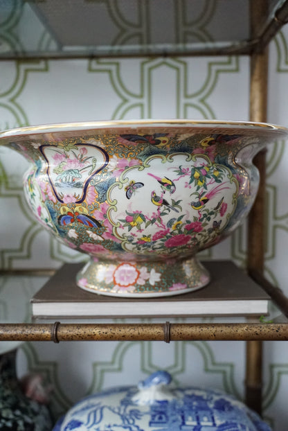 XL Vintage Rose Canton Centerpiece Bowl