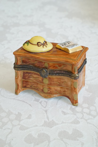 Limoges Box — Dresser with Hat, Book and Shirts