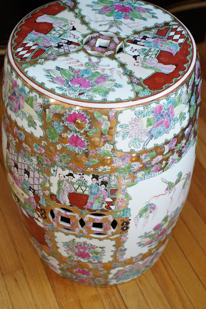 Vintage Rose Medallion Garden Stool