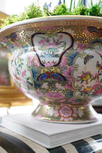 XL Vintage Rose Canton Centerpiece Bowl