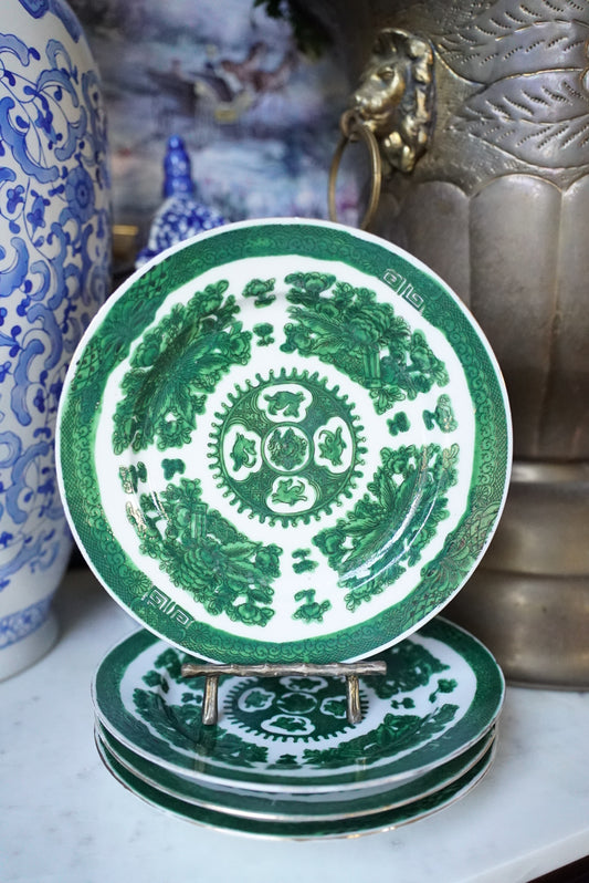 Set of 4 — Green Fitzhugh Plates