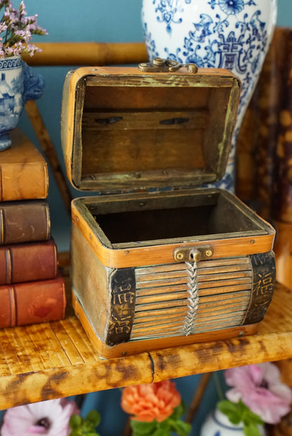 Vintage Small Bamboo Chest