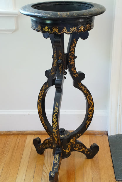 Antique Gilt Wood Jardiniere Stand with Insert