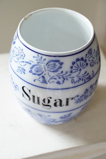Antique Blue Onion Sugar Canister