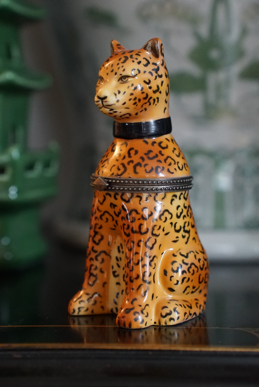 Vintage Cheetah Trinket Box with Candle