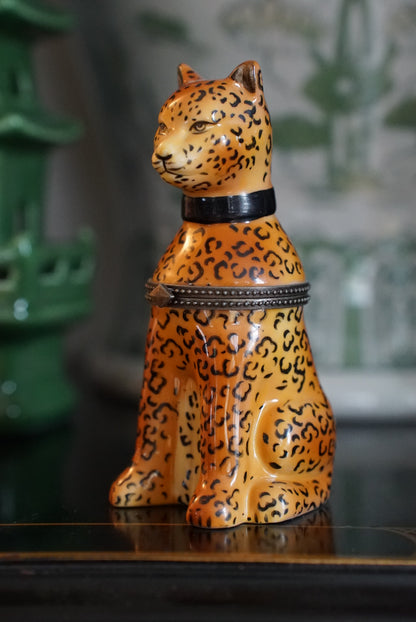 Vintage Cheetah Trinket Box with Candle
