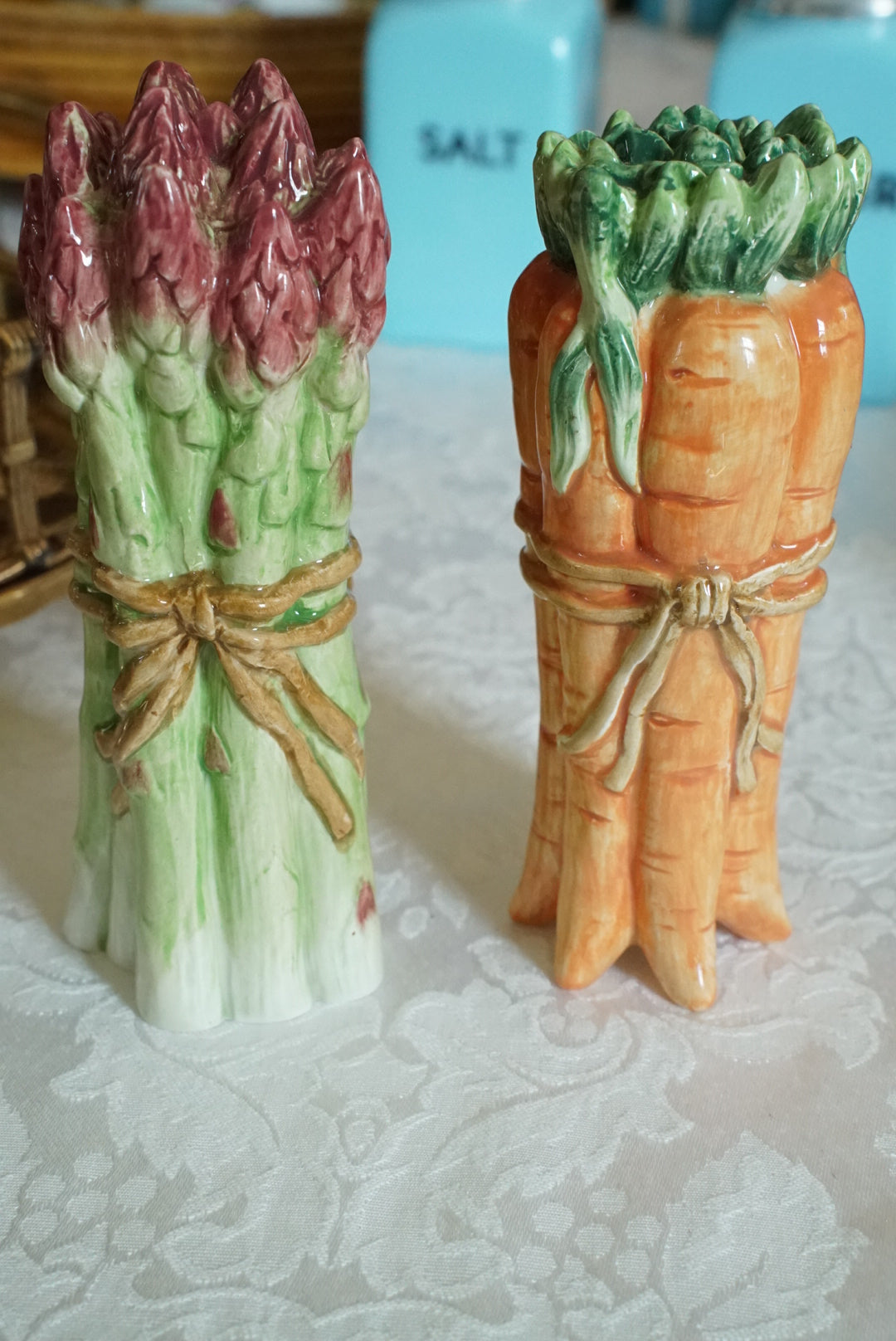 Vintage Fitz and Floyd Asparagus and Carrot Salt and Pepper Shakers
