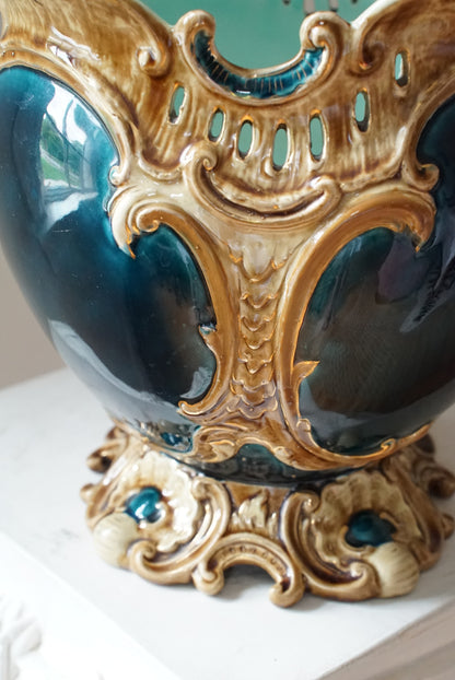 Antique Majolica Jardiniere