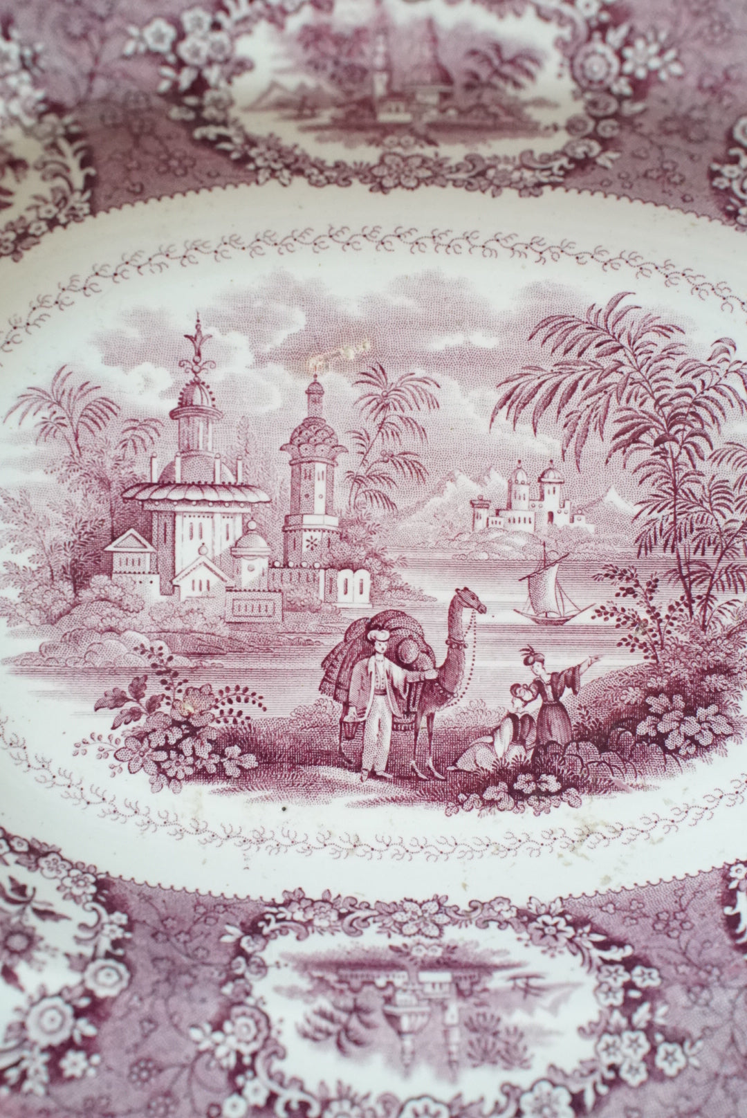Antique Small Ridgway Purple/Mulberry Oriental Platter