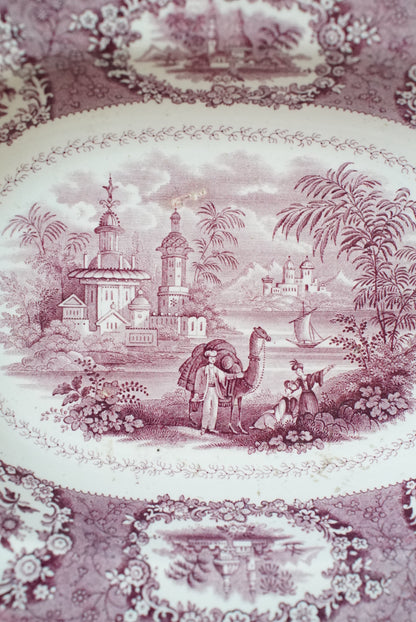 Antique Small Ridgway Purple/Mulberry Oriental Platter
