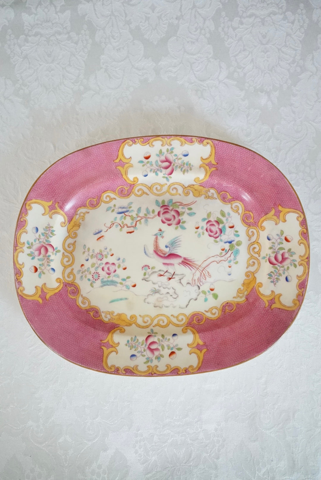 Minton Cockatrice Pink Platter
