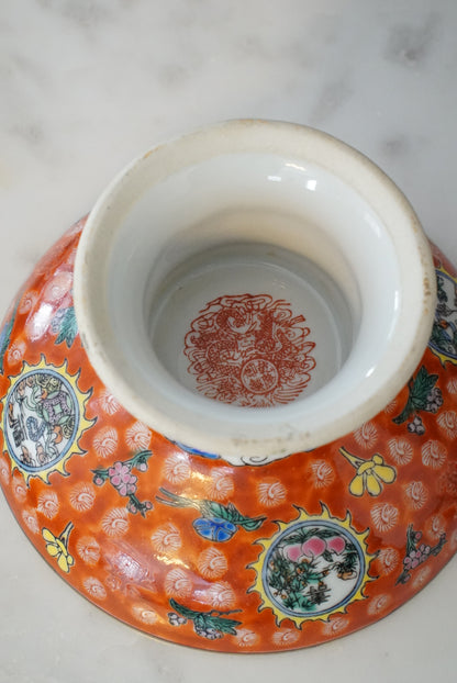 A Pair of — Vintage Ancestor Dowager Empress High Footed Offering Bowls