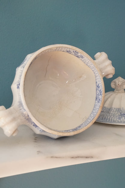 Antique Blue and White Transferware Tureen