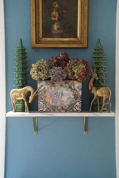 Pair of — Large Vintage Brass Gazelle