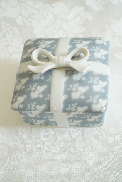 Vintage Porcelain Box with Bow