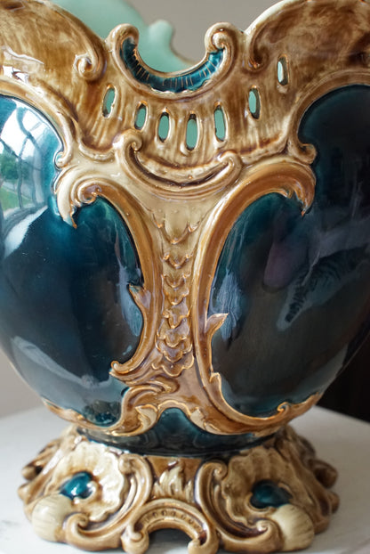Antique Majolica Jardiniere