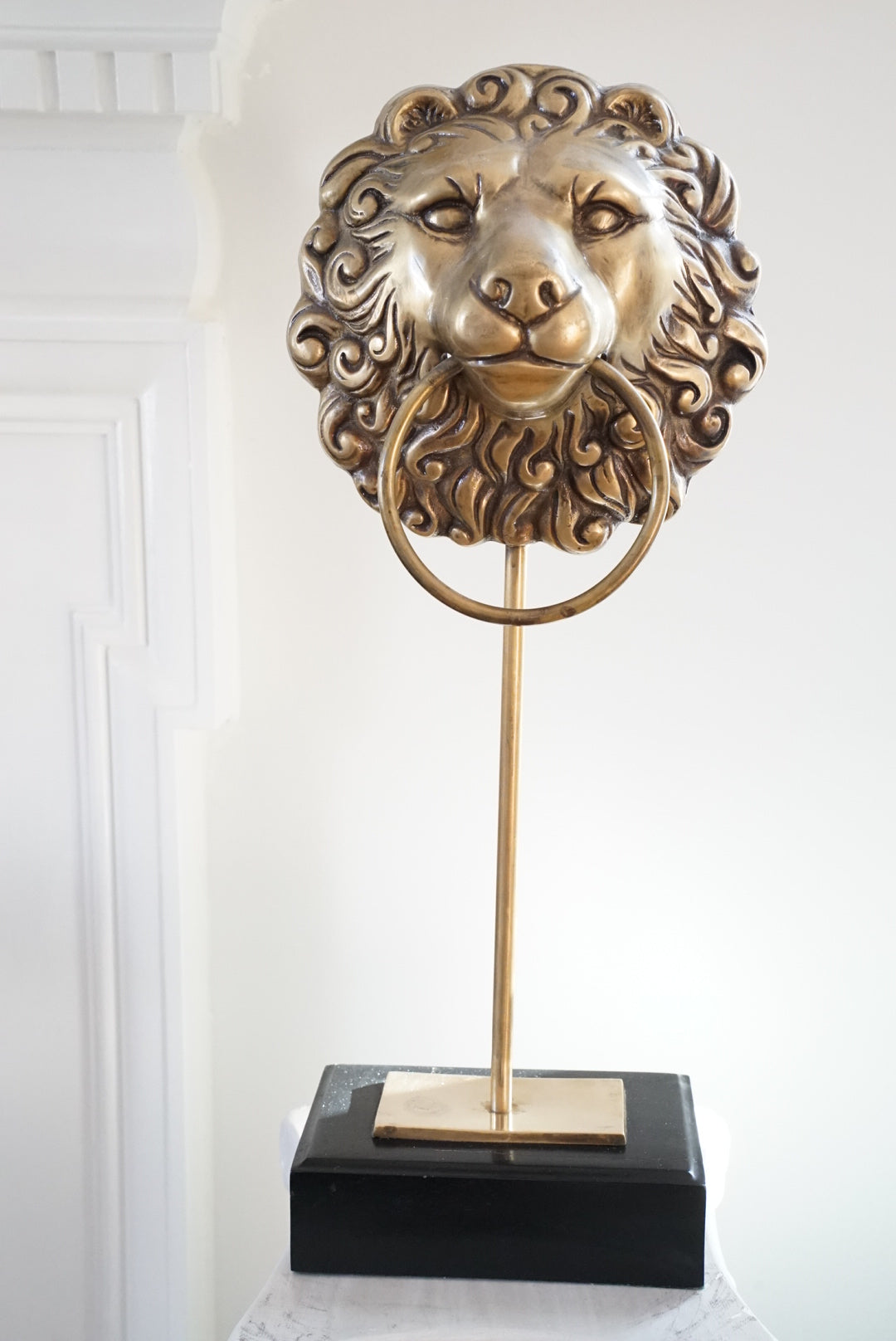 Vintage Brass Lion Head Stand