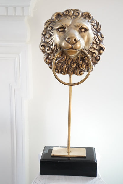 Vintage Brass Lion Head Stand