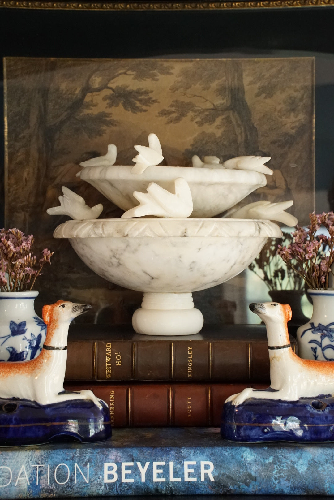 Vintage Alabaster Birdbath