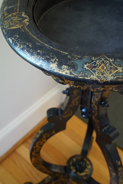 Antique Gilt Wood Jardiniere Stand with Insert