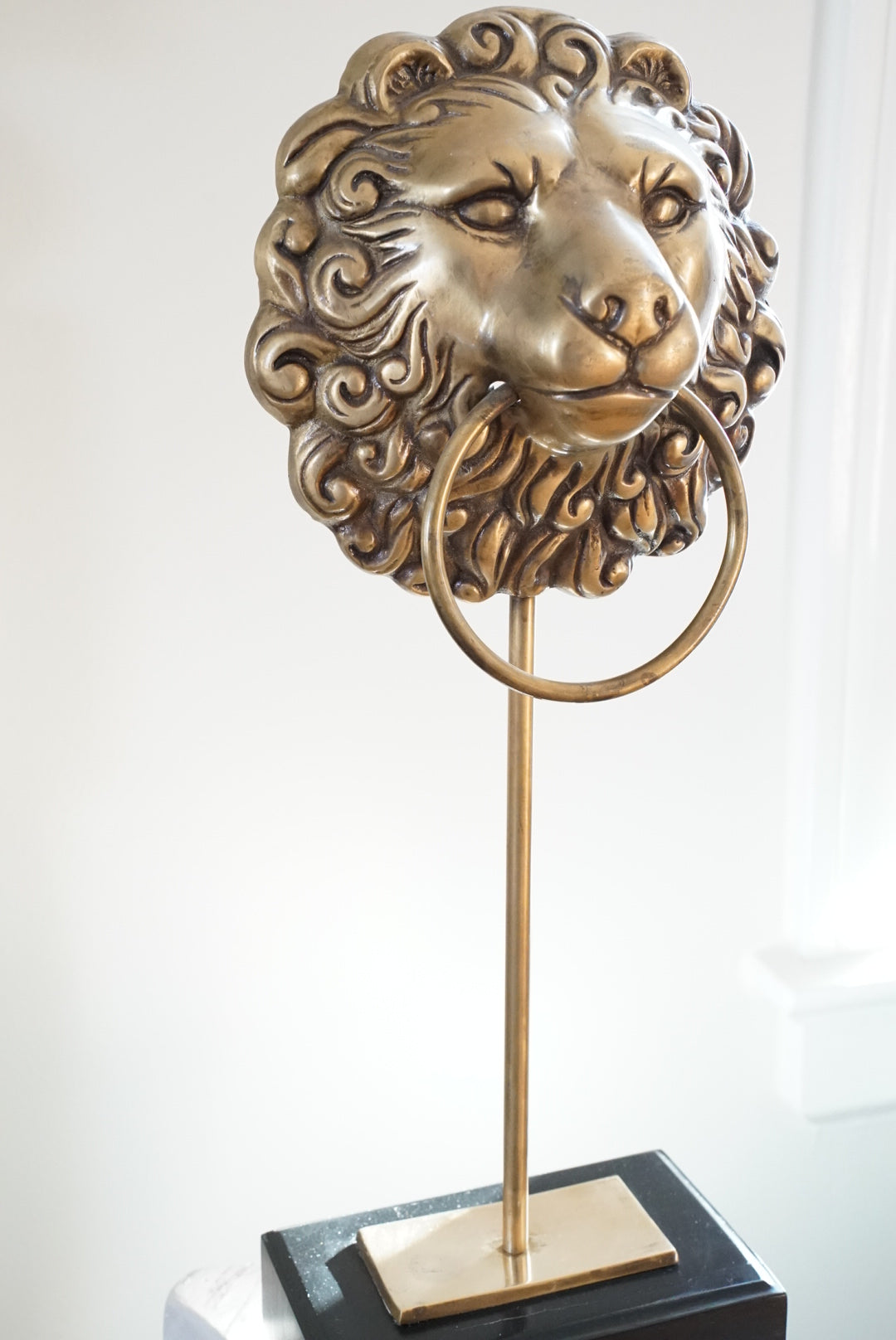 Vintage Brass Lion Head Stand