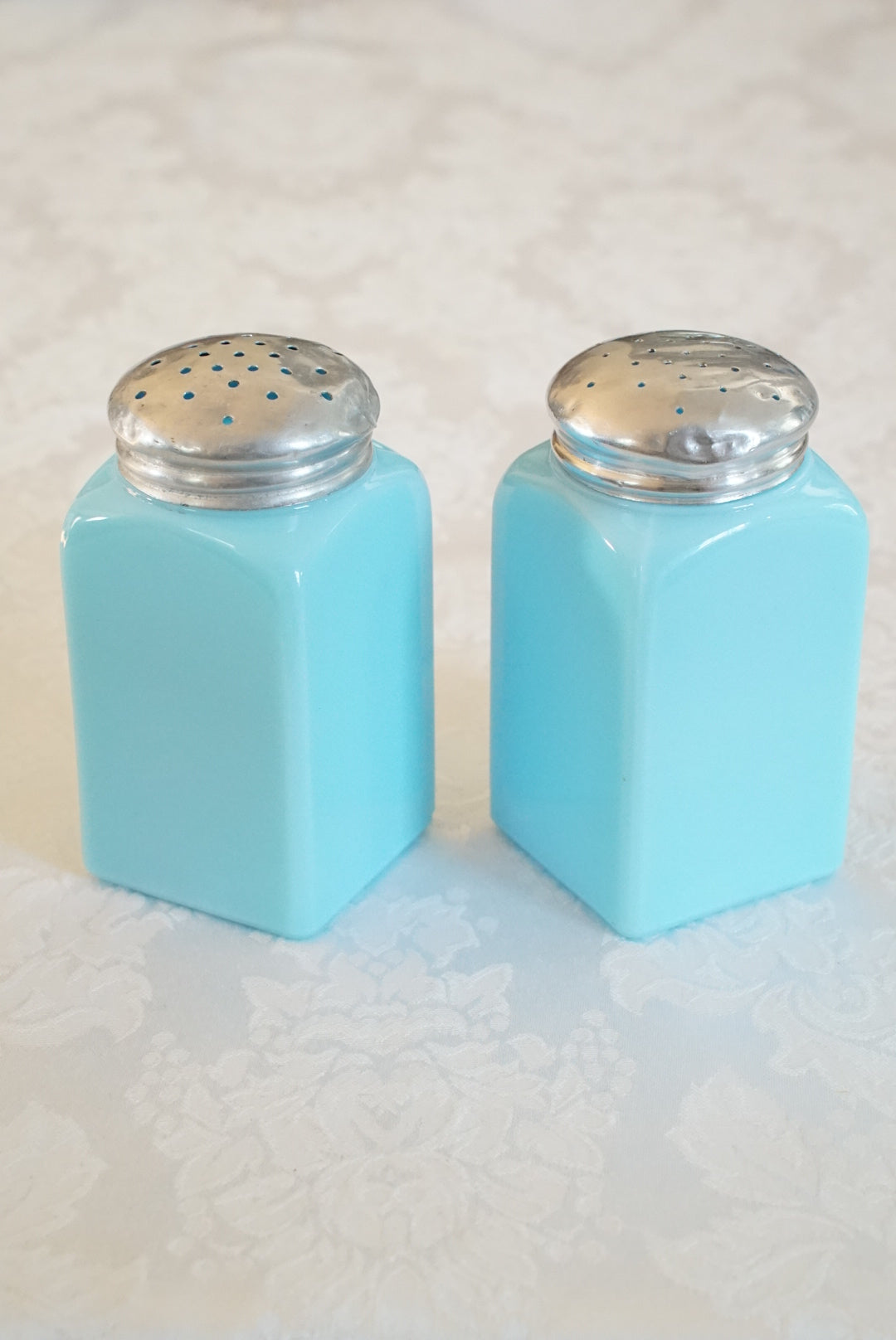 Vintage McKee Chalaine Blue Salt and Pepper Shakers