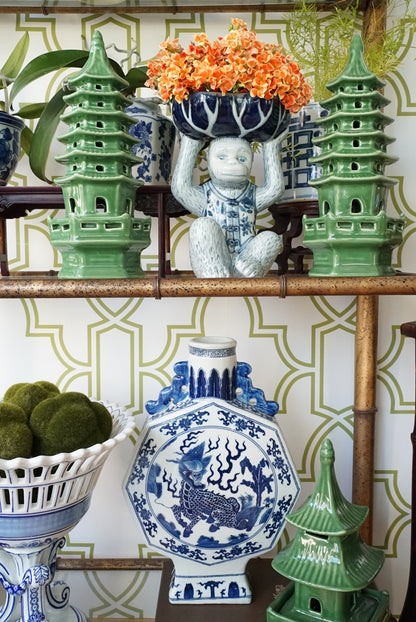 Octagon Moon Flask Vase with Qilin Motif