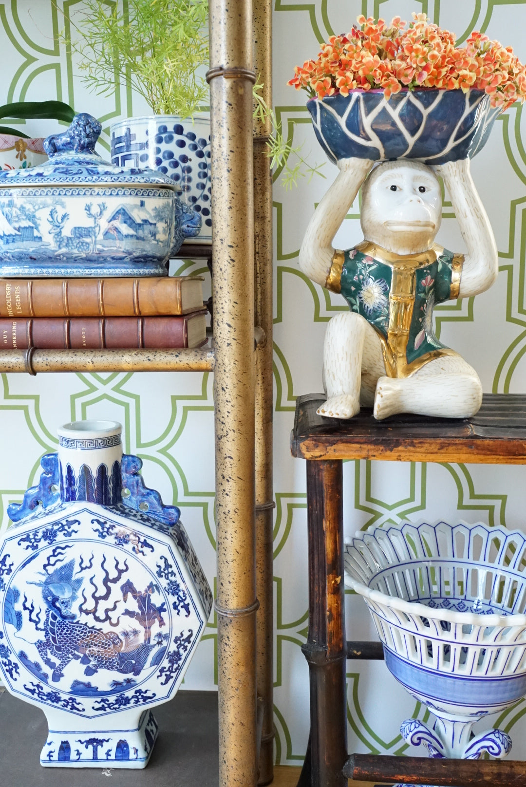 XL Chinoiserie Monkey Bowl