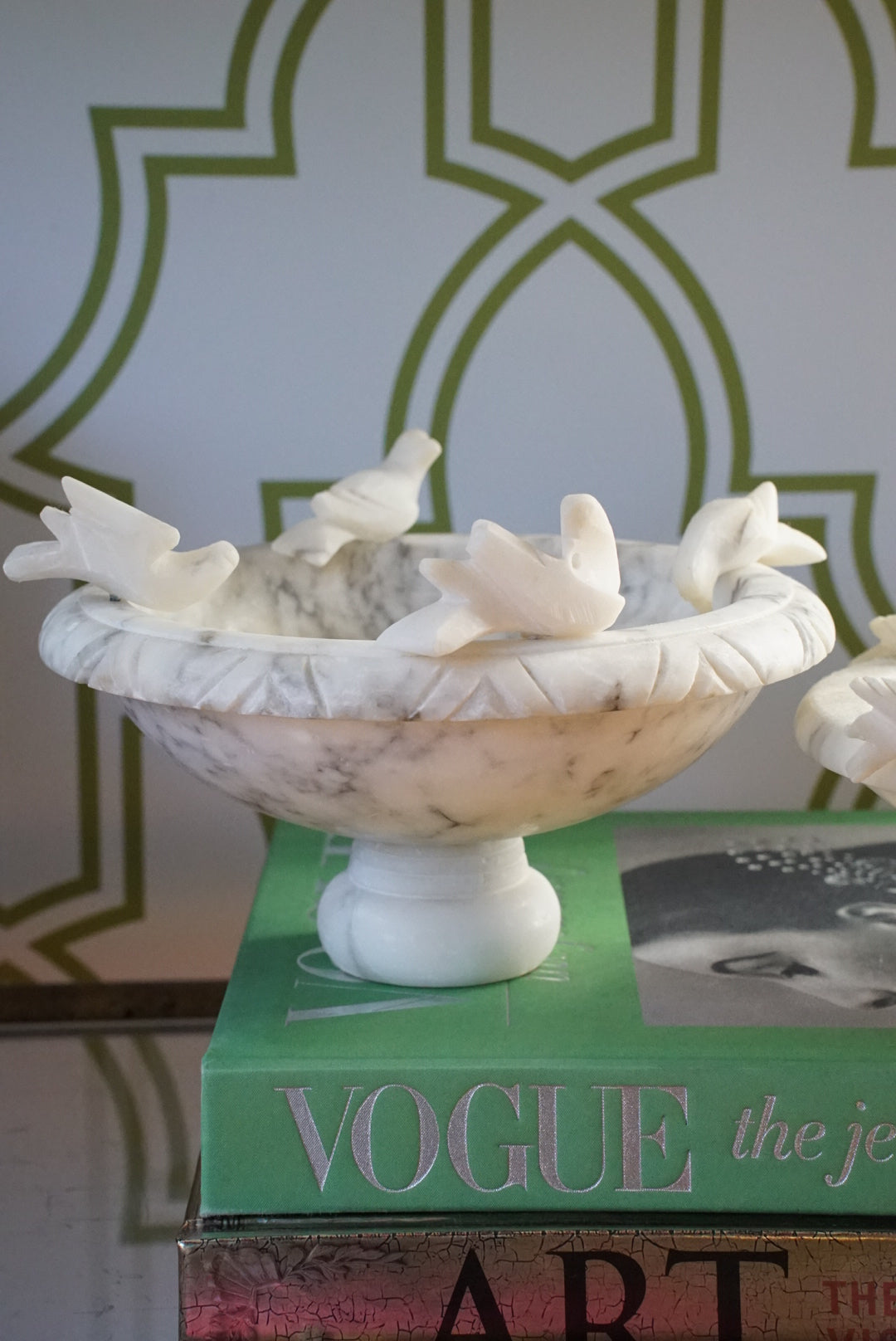 Vintage Alabaster Birdbath