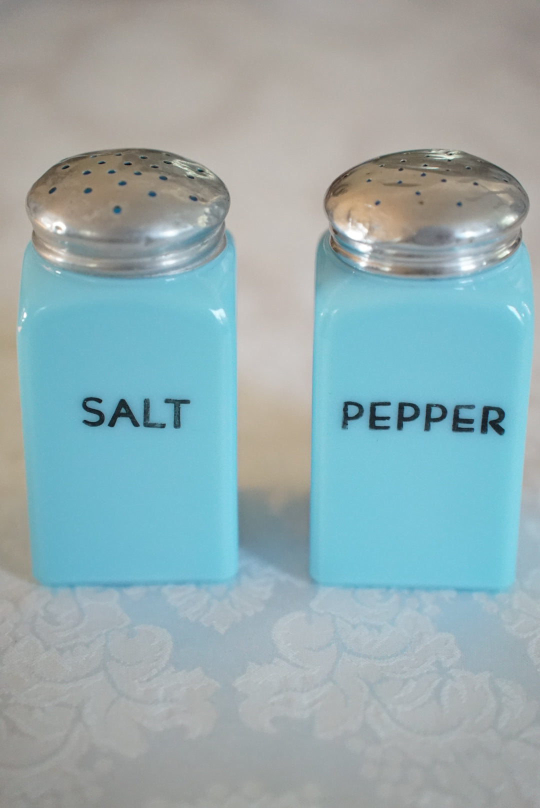 Vintage McKee Chalaine Blue Salt and Pepper Shakers
