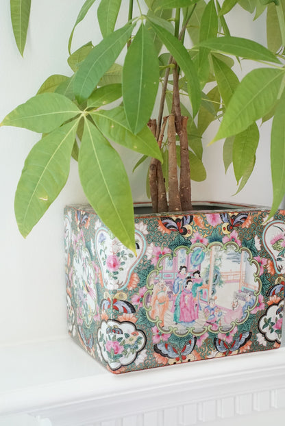Vintage Rose Medallion Cachepot
