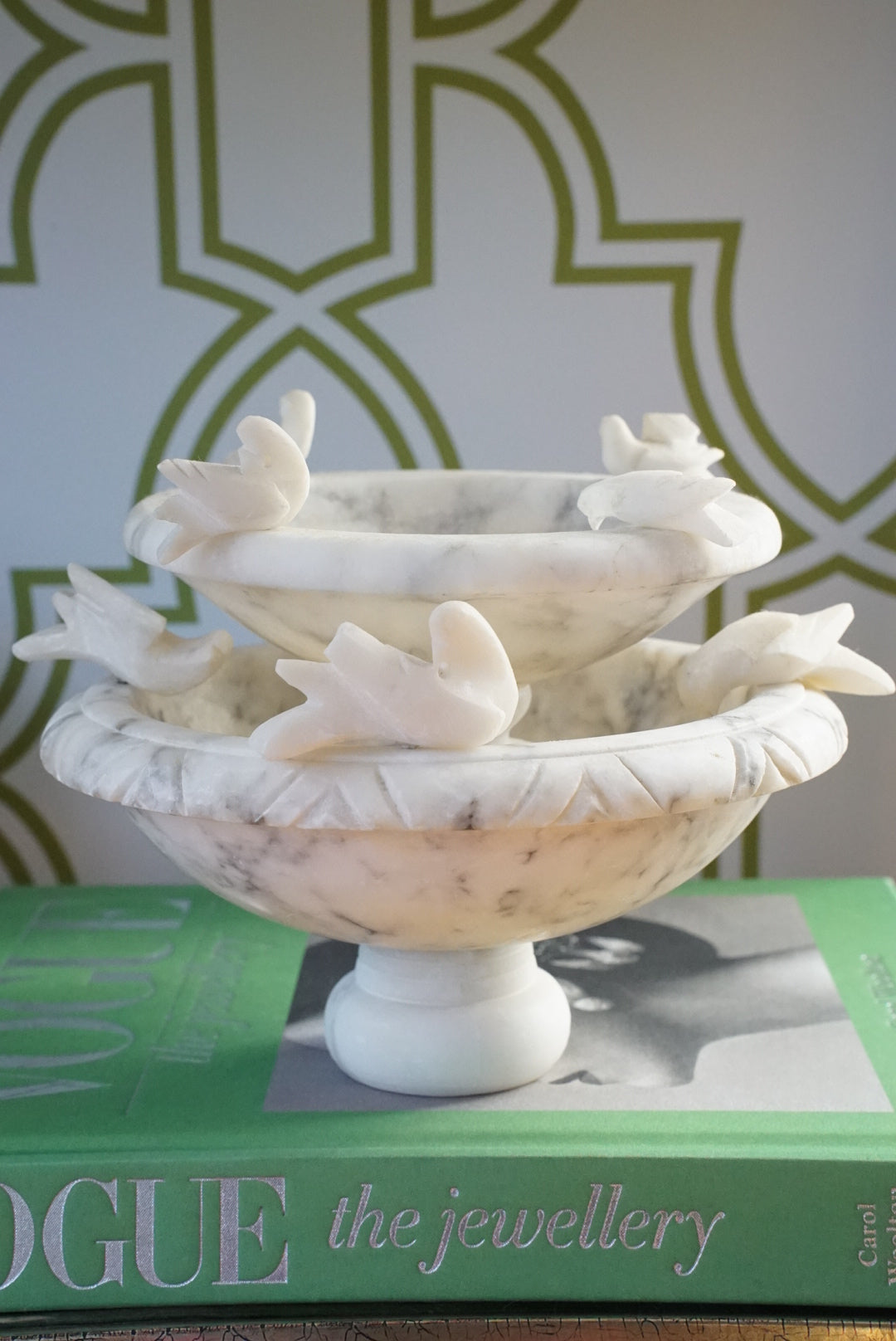 Vintage Alabaster Birdbath