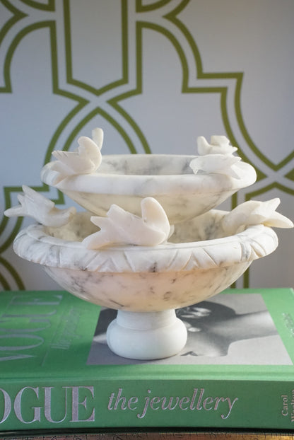 Vintage Alabaster Birdbath