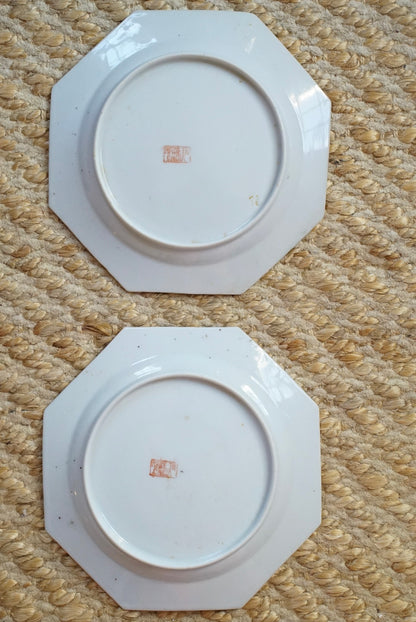 Antique Octagonal Famille Verte Bok Choy Plate