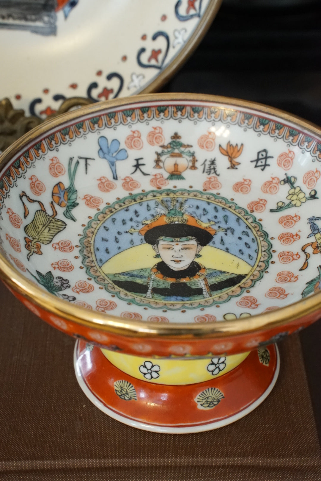 A Pair of — Vintage Ancestor Dowager Empress High Footed Offering Bowls
