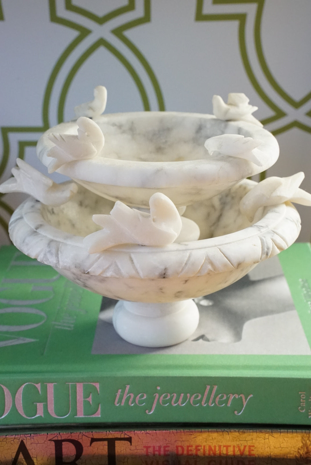 Vintage Alabaster Birdbath