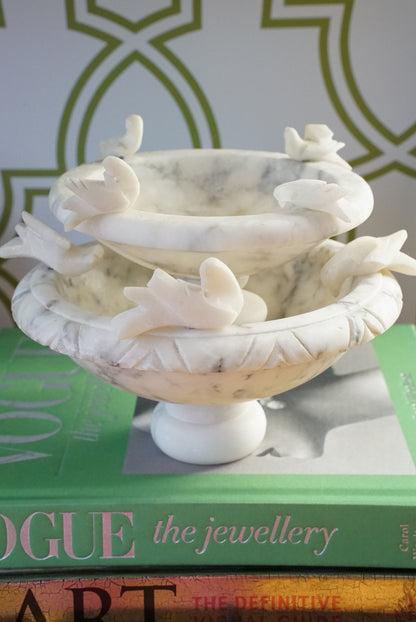 Vintage Alabaster Birdbath
