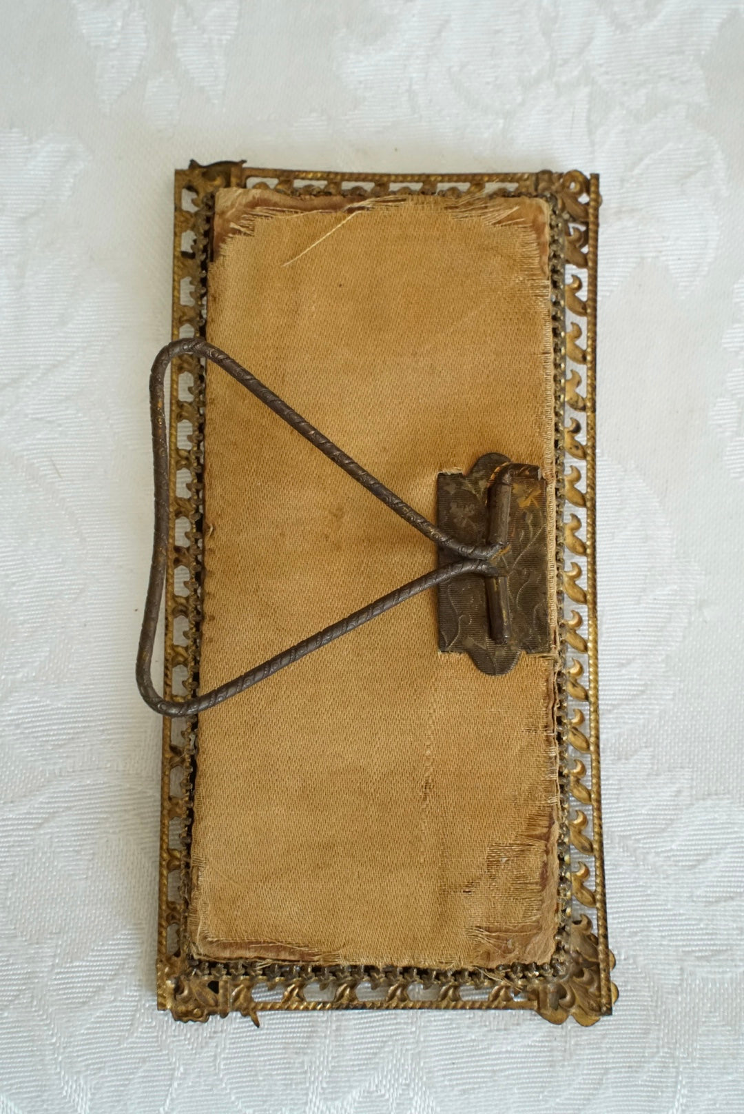 Antique French Miniature Fleur-de-Lis Frame with Print