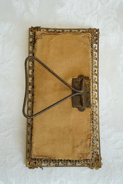 Antique French Miniature Fleur-de-Lis Frame with Print