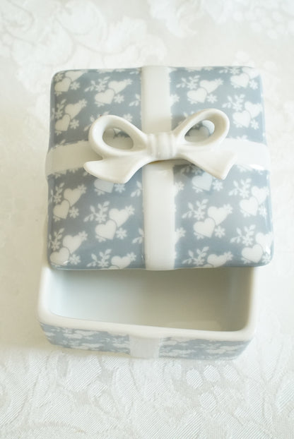 Vintage Porcelain Box with Bow