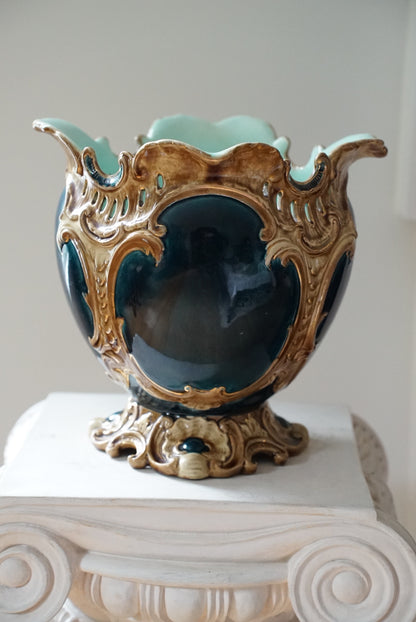 Antique Majolica Jardiniere
