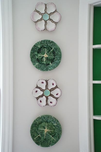 Set of 6 — Old Majolica Cabbage Plate